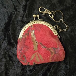 Firenze Bella Red Tapestry Coin Purse Keychain